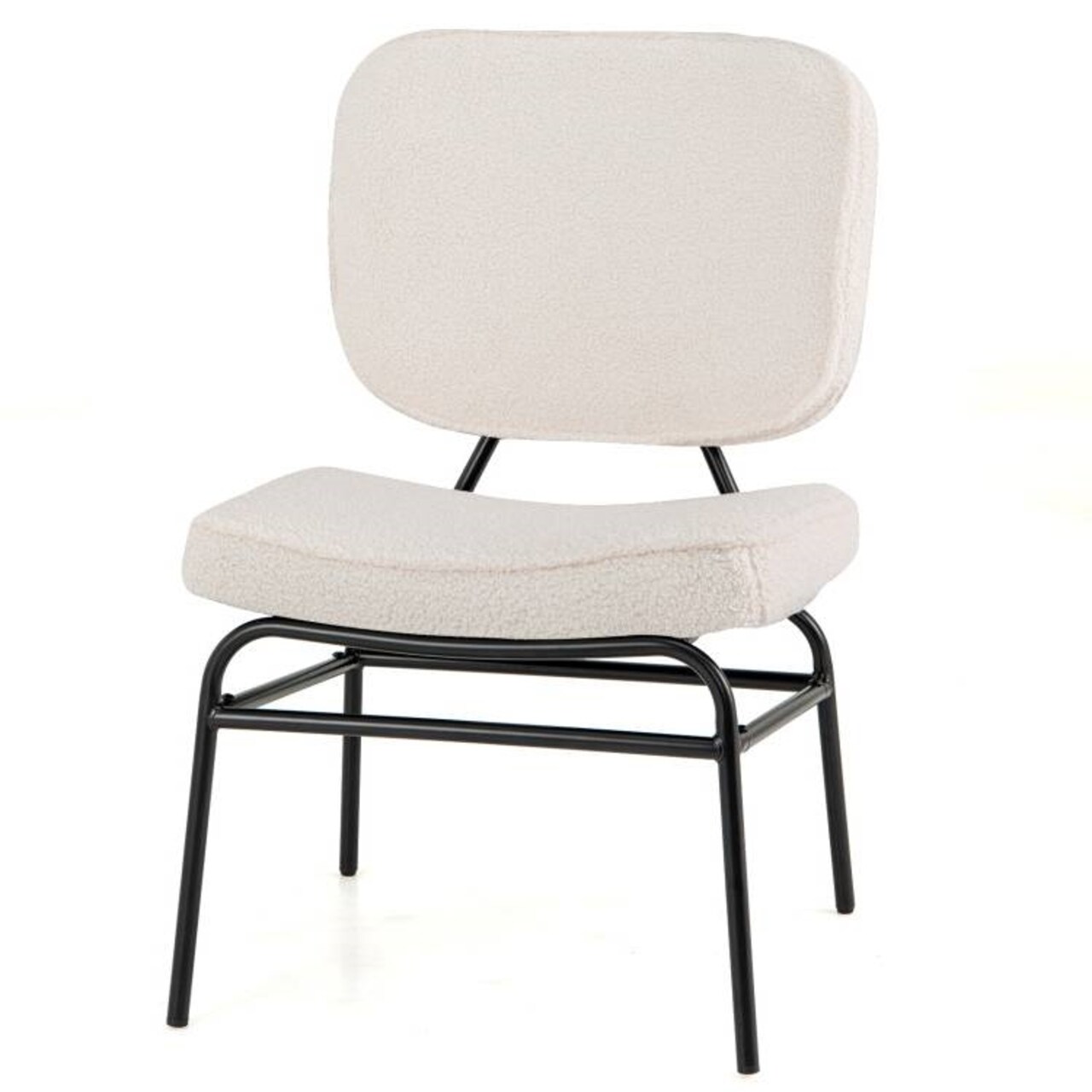 Comfortable Sherpa Upholstered Accent Chair with Ergonomic Support for Living Room or Bedroom